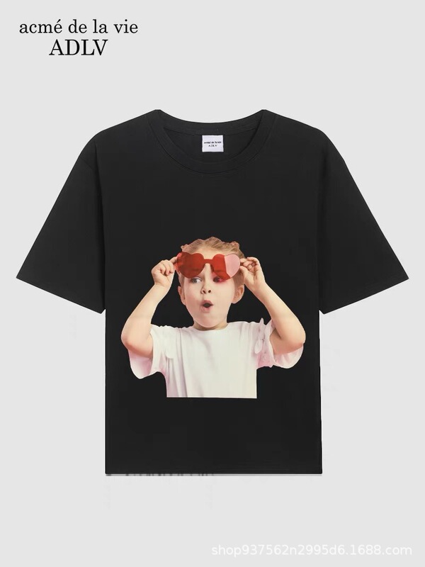 [韓国版] 2025 新韓国 ADLV 半袖ドーナツボーイ Tシャツ純綿ルーズカップルトップ女性用|undefined