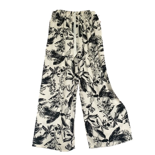 Pajama pants, cotton silk trousers, pregnant women's pajamas, pure rayon thin, wide-leg, seven-quarter single pants, home breathable, breathable and cool