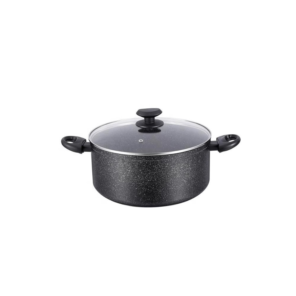 Yipinhong negro Luz de lujo maifan piedra antiadherente pan doble fondo libre de humo-sartén regalo olla traje de comercio exterior