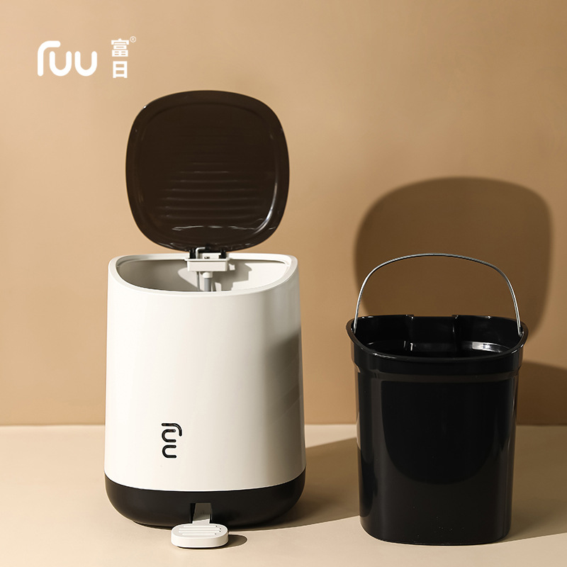 Kitchen Trash Bin Household Toilet Living Room Kitchen Bedroom Large Size with Lid High Color Value Trash Pedon Trash Bin