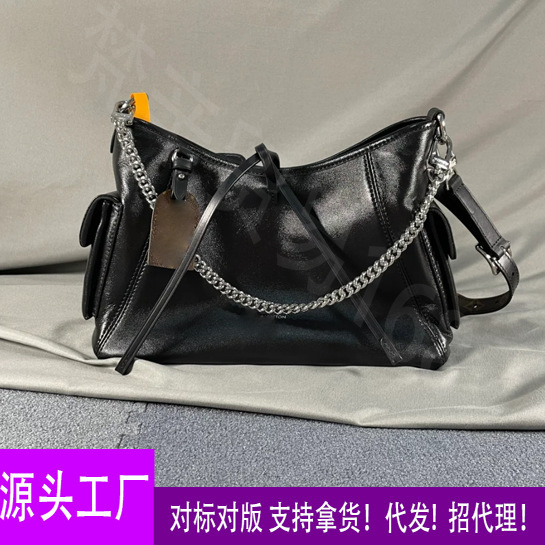 Black Warrior Tote Bag Fashion Simple Shoulder Bag Large Capacity Soft Leather Bag Women's Work Commuting Bag Wholesale