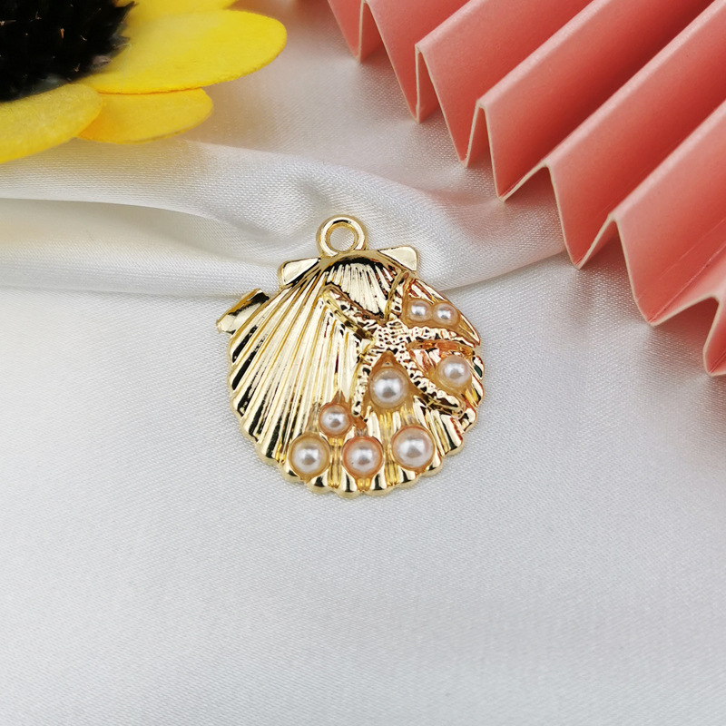 Polished Finish Inlay Design 10 PCS/Package 10*21mm 25 * 28mm Metal Pearl Conch Shell Polished Pendant