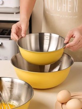 不锈钢盆沙拉盆沙拉碗打蛋盆 厨房和面烘培刻度凉拌日式家用餐具