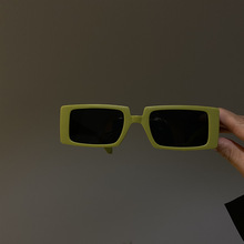 歐美原創設計個性磨砂方形牛油果綠色墨鏡女isn風太陽眼鏡男眼鏡
