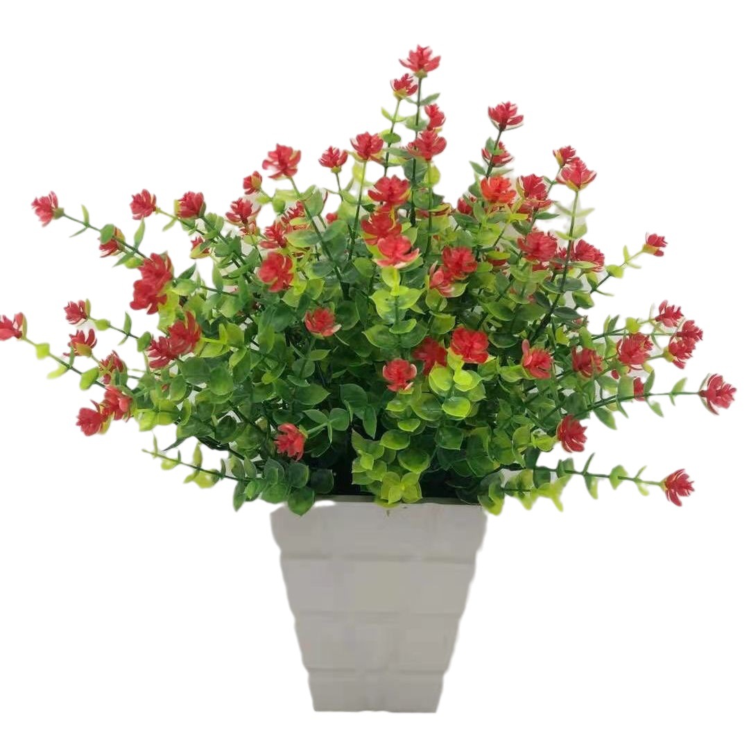 AliExpress Venta caliente artificial planta verde 7 cabezas 35 malla eucalipto Camelia flor artificial Flor de plástico flor decorativa