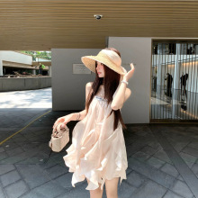 法式缎面甜美连衣裙女公主出游夏日小个子穿搭气质绝美吊带小裙子