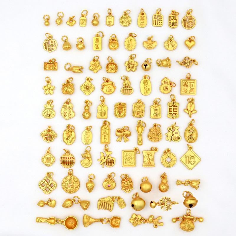 Color-Preserving Ancient Sand Gold Fortune Cat Claw Lucky Lotus Blessing DIY Bracelet Small Pendant Batch D149 Color-Preserving Ancient Sand Gold Fortune Cat Claw Lucky Lotus Blessing DIY Bracelet Small Pendant Batch D149