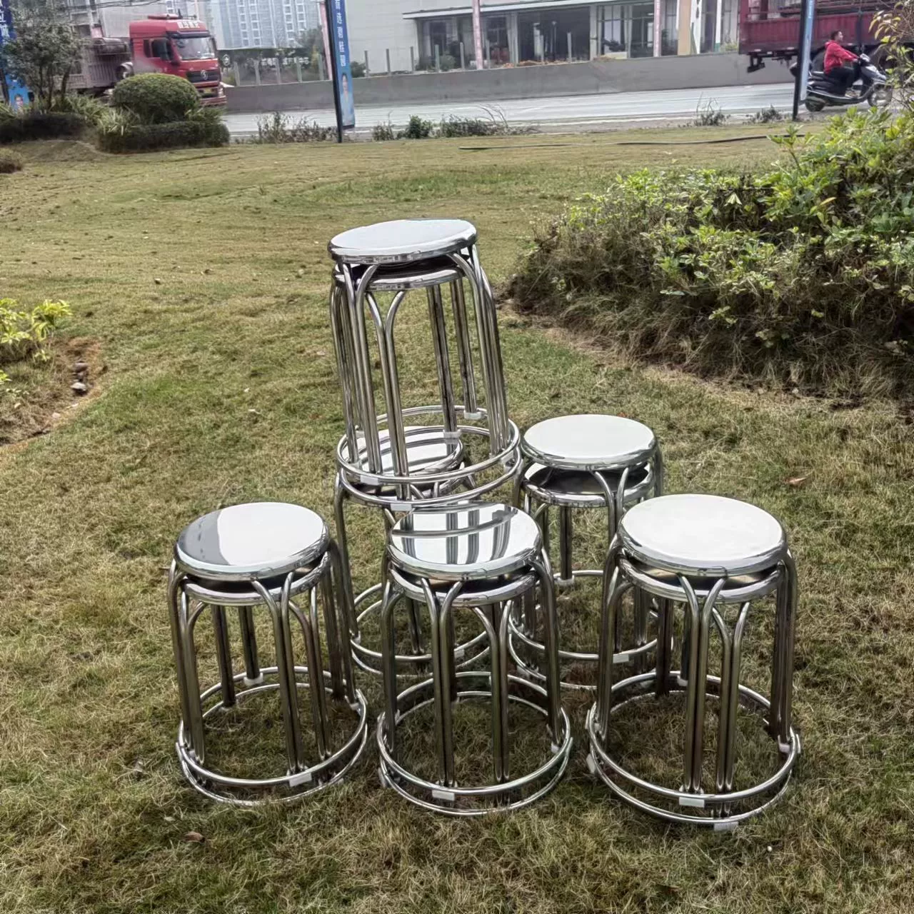 Толстый табурет из нержавеющей стали круглый табурет долговечный оптовый домашний обеденный банкет