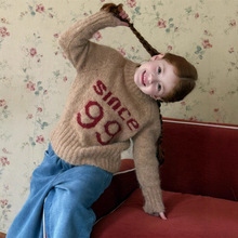 橙乐25冬季女童美式甜心字母毛衣 女童学院风美拉德系毛衣