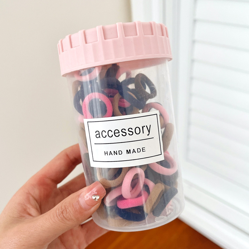 Banda de goma de color caramelo para niños cuerda para el cabello banda para el cabello cuerda para el cabello para bebés no lastima el cabello de aspecto alto lazo Cola de Caballo accesorios para el cabello lazo Anillo para el cabello