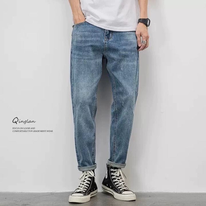 Spring and Autumn New American-Style Trendy Men's Jeans, Vintage Washed, Stylish Tapered Pants, Loose Fit, Large Size, Straight-Leg Long Pants Spring and Autumn New American-Style Trendy Men's Jeans, Vintage Washed, Stylish Tapered Pants, Loose Fit, Large Size, Straight-Leg Long Pants