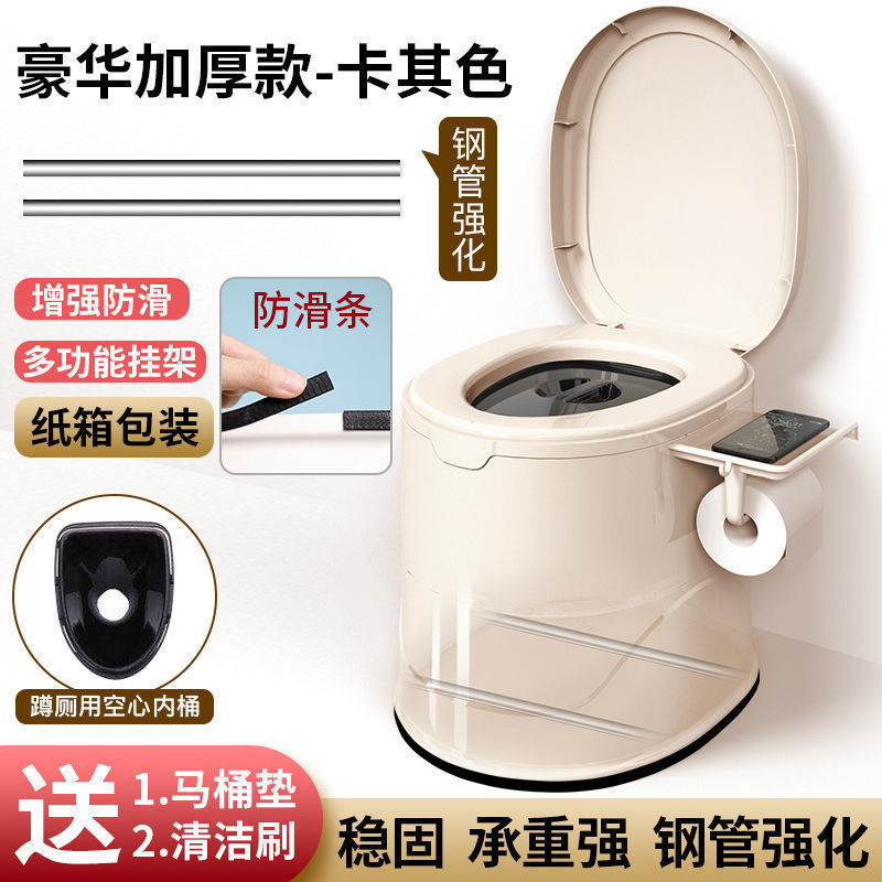 高齢者、妊婦向けの家庭用便利な携帯トイレ、大人用トイレ椅子、屋内用プラスチック製トイレスツール|undefined