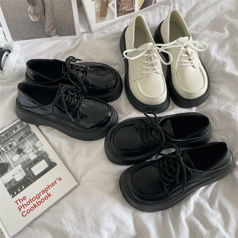 松糕底英伦风小皮鞋2025年新款日系百搭玛丽珍鞋厚底复古乐福鞋女