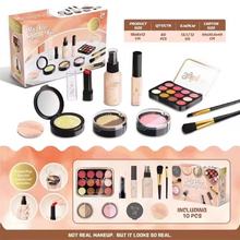 跨境新款过家家新款化妆品套装 女孩仿真口红眼影梳妆DIY饰品玩具