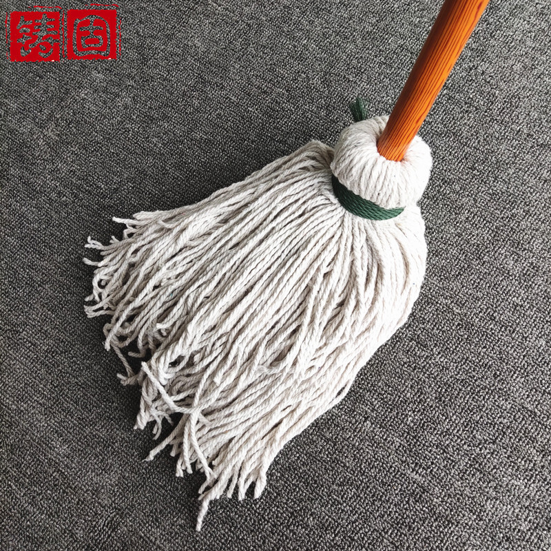 铸固 木杆拖把 木杆棉线老式墩布工厂棉纱吸水地拖普通大号拖布