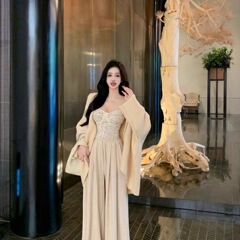 纯欲风套装女甜美长袖毛衣外套女装秋季蕾丝内搭背心上衣阔腿裤