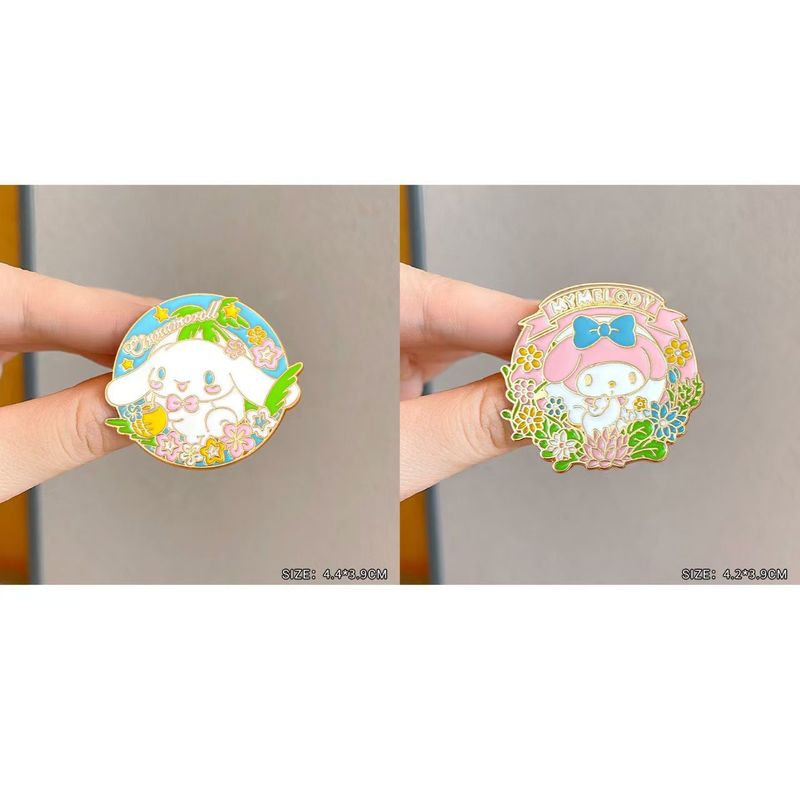 三丽鸥玉桂狗烤漆胸针美乐蒂库洛米可爱卡通滴油金属徽章男女配饰|undefined