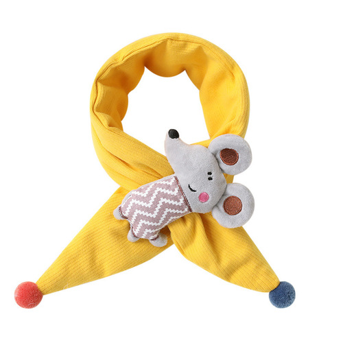Children's scarf autumn and winter knitted warm thick quilted baby scarf cute cartoon animals cute