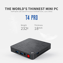 T4 Pro超迷你电脑赛扬N3350小主机4K 双HDMI客厅电脑办公休闲
