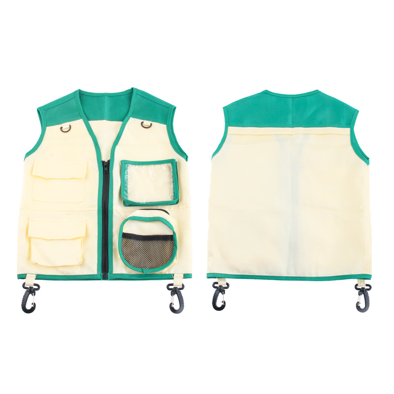 Gilet da esploratore per bambini, costume per avventure all'aria aperta e giochi di ruolo, accessorio per giochi di finzione a tema insetti per la scuola materna e l'asilo._voghion.com