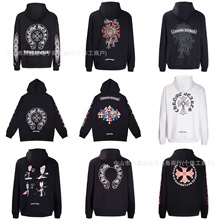 外贸潮牌Chrome Heart 克罗伈纯棉毛圈拉链开衫连帽卫衣现货批发