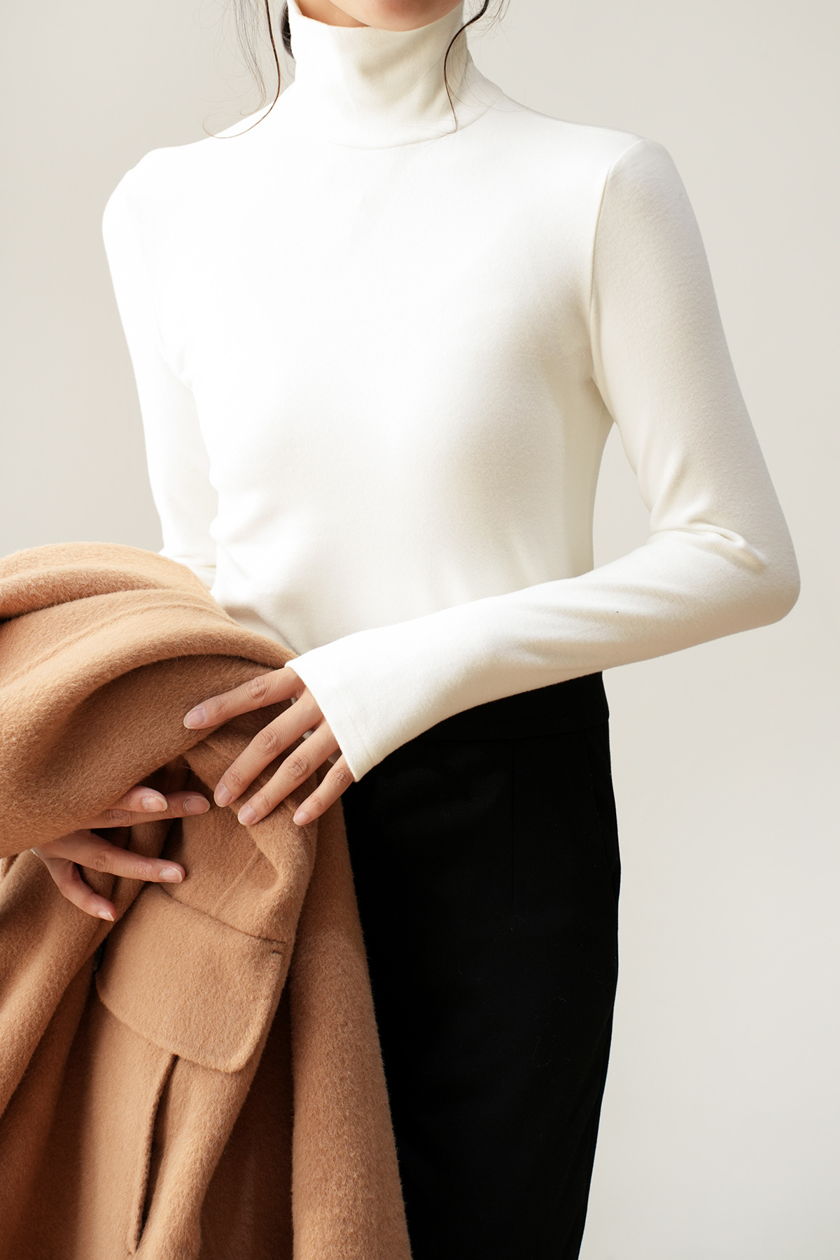 화이트 하이 칼라 베이스 셔츠 (스몰 사이즈 사이즈 참조)