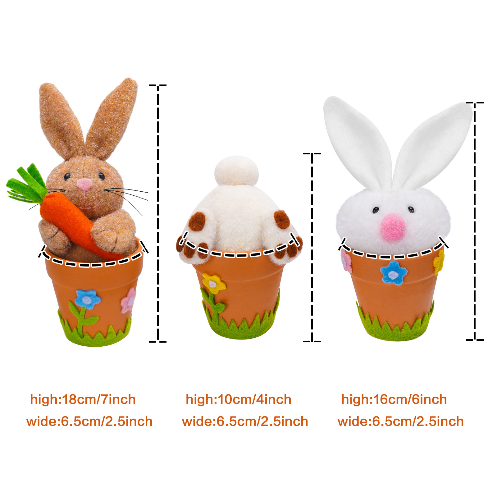 Transfronterizo nuevo conejo de Pascua decoración de cerámica maceta zanahoria partido decoraciones de vacaciones en casa