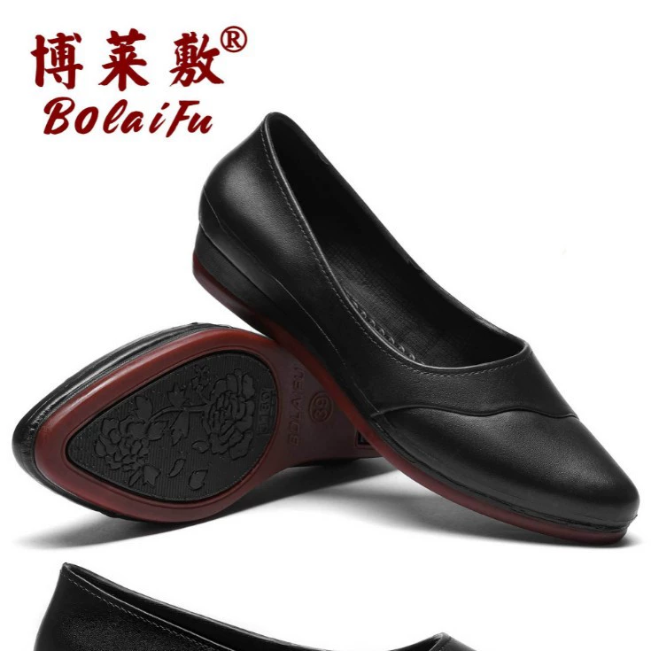 25 домашних офисных работников профессиональная черная обувь с паотуком весной и осенью модная низкая женская обувь дышащая повседневная обувь из говядины