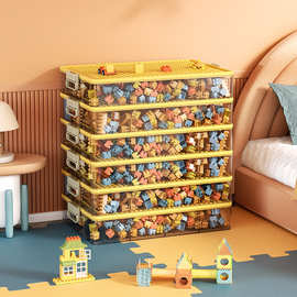 乐高儿童积木玩具零件收纳箱小颗粒分格分类分装大号双层收纳盒