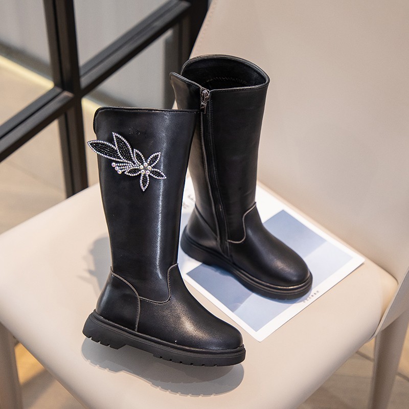 Mädchen 2024 Herbst/Winter Neue High Top Koreanische Ausgabe Mittlere und Große Kindermode Prinzessin Stiefel Kleines Mädchen_voghion.com