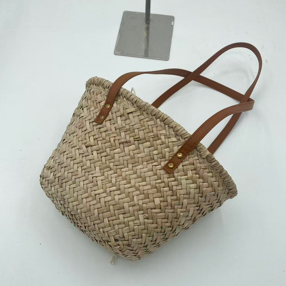 Cross-Border Straw Woven Bag Ins Style Handmade Crossbody Bag Beach Vacation Tote Large Capacity Women's Handbag - Thumbnail 6