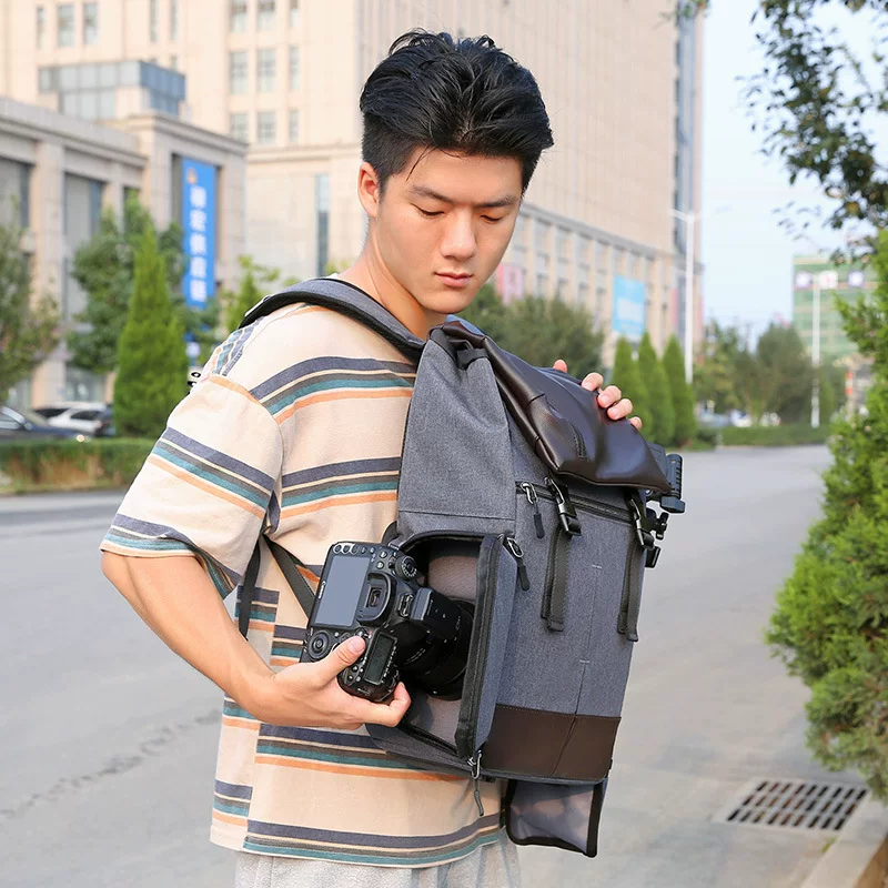 Canon, nikon, sony, universal camera bag, capacious backpack, worn on the shoulder