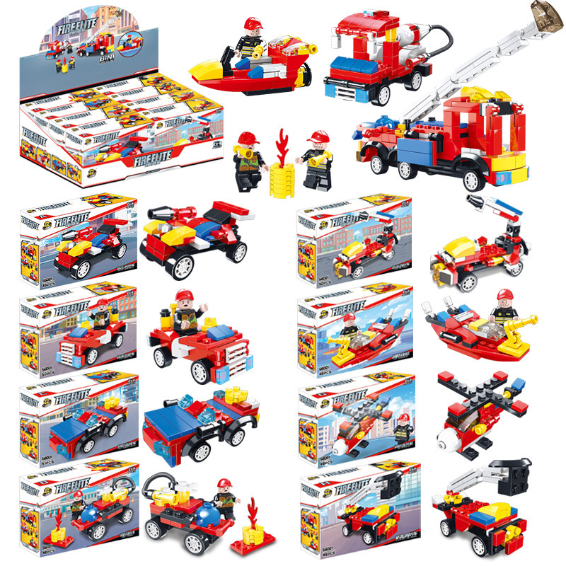 Compatible with Lego 8-in -1 deformation robot small particle Building Block Engineering fire Military Police children's educational toys Compatible with Lego 8-in -1 deformation robot small particle Building Block Engineering fire Military Police children's educational toys