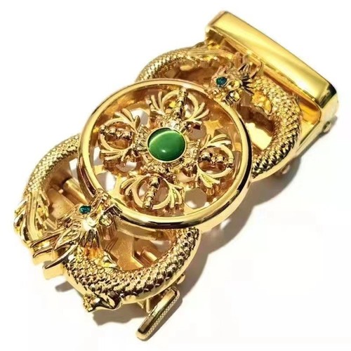 Automatic Nephrite Jade Belt Buckle with 3.5MM Water Diamond Embellishment, Single-Sided Pants Belt Buckle, Live Stream Supply Source