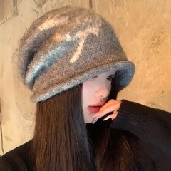 韩系ins针织堆堆帽女秋冬保暖护耳大头围显脸小冷帽宽松包头帽子