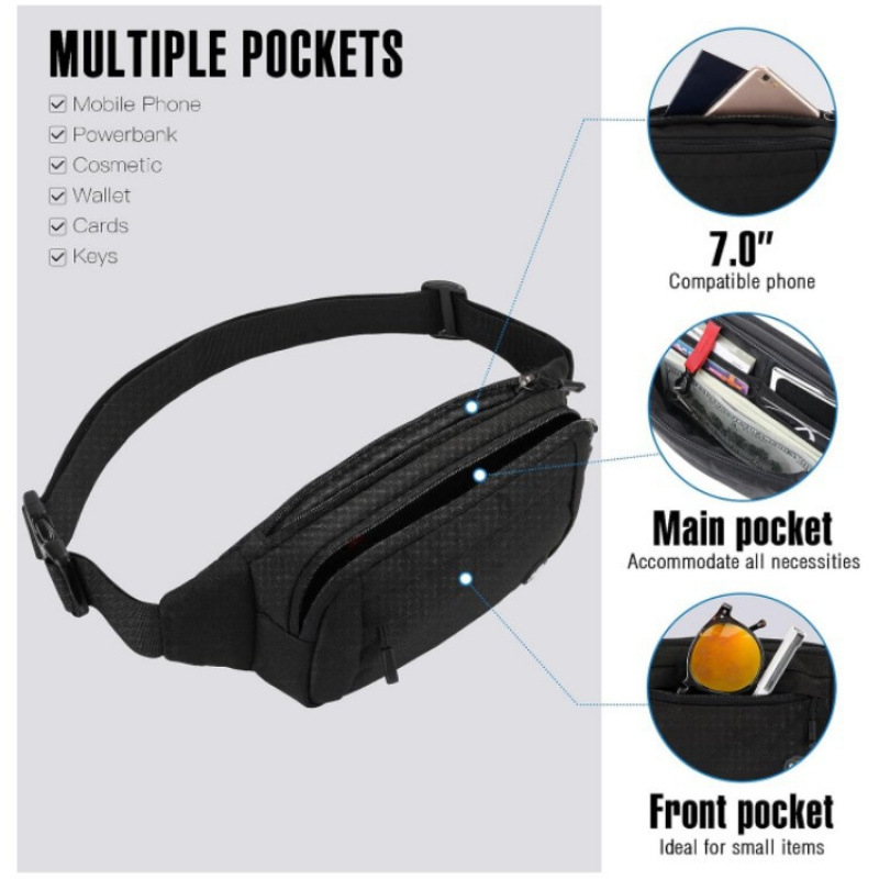 Nueva bolsa de cintura para hombres, bolsa de cintura multipropósito al aire libre, bolsa de cintura casual coreana, bolsa de pecho para hombres, moda