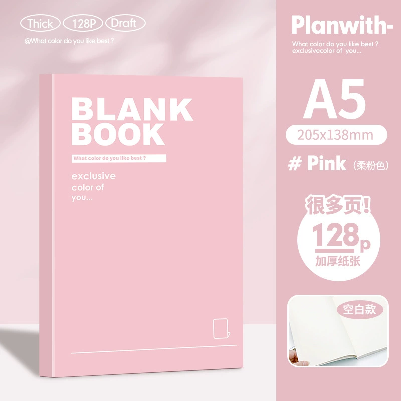 Notebook for Elementary Students, 128 Pages, A5/B5 Options, Thick Paper, Pastel Covers