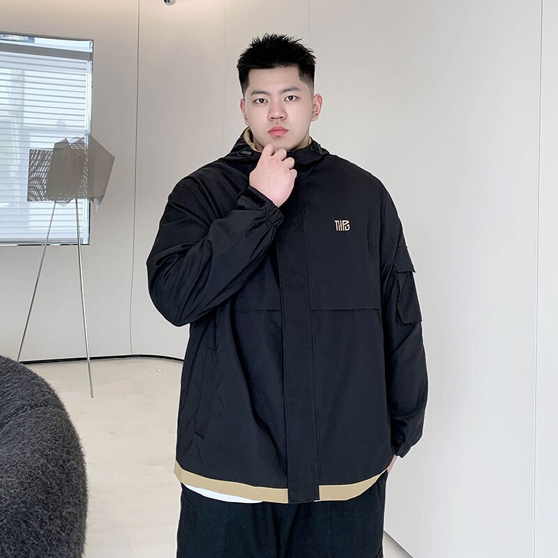 Three-proof outdoor assault clothing men's spring and autumn fat extra large size loose all-match fashion brand hooded jacket coat