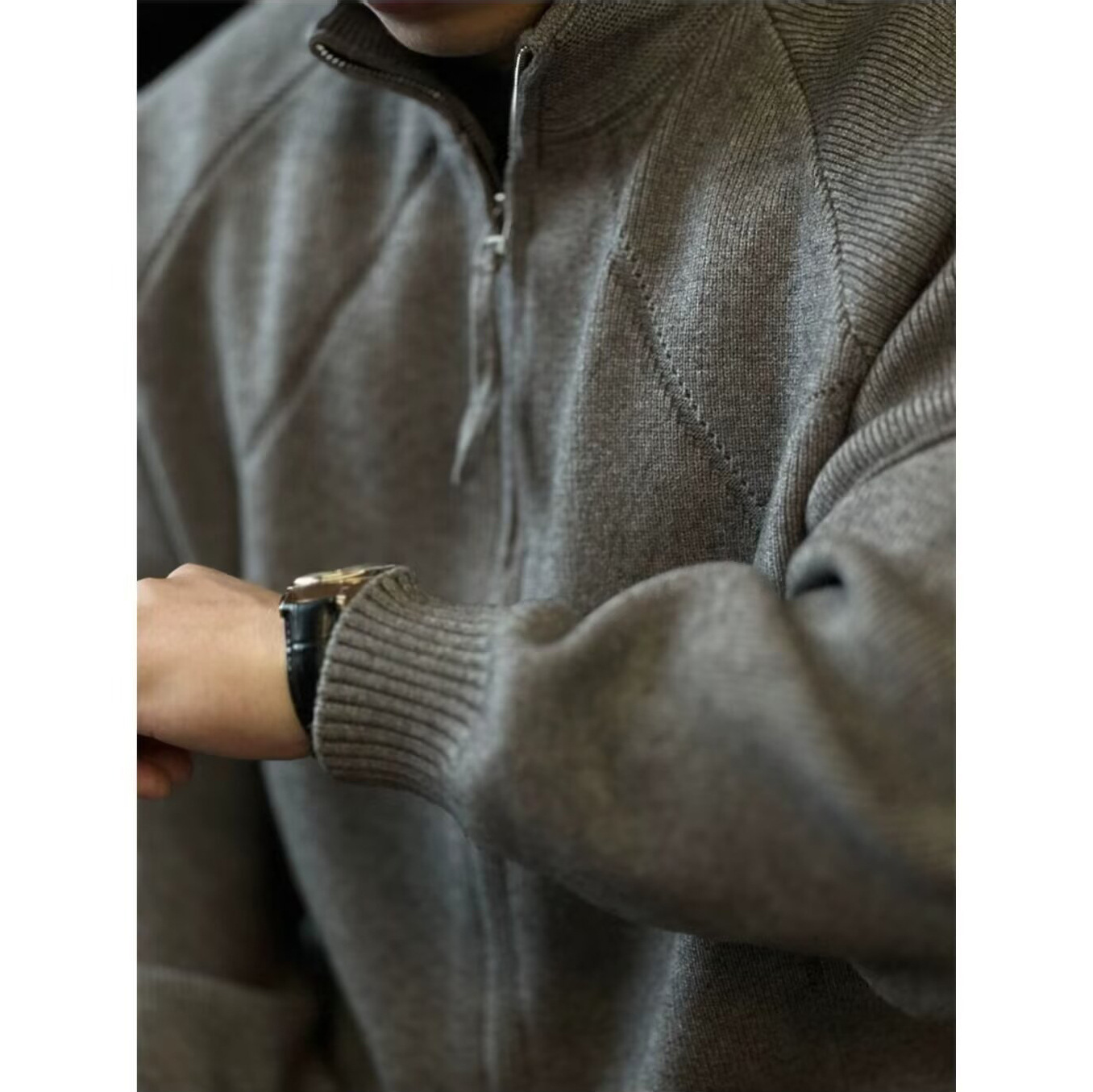 Explosiones transfronterizas de tamaño europeo suéter de cremallera doble chaqueta cardigans chaqueta suéter de punto fábrica de negocios al por mayor