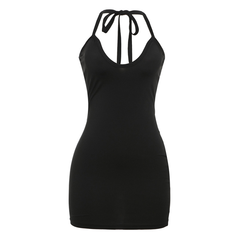 Women's V-Neck Mini Solid Color Bodycon Dress