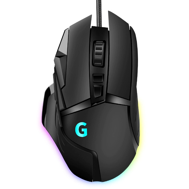 Игровая мышь G502, проводной USB, поддержка макросов, 12 800 DPI, матовый черный