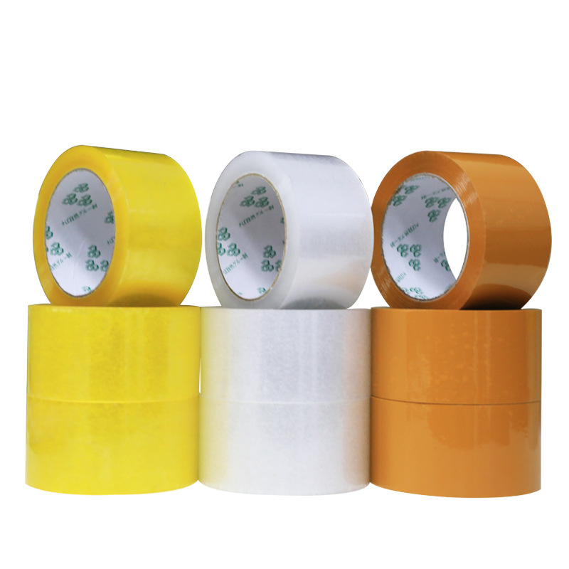 Fabricante al por mayor cinta bopp caja completa amarilla transparente rollo grande alta viscosidad embalaje logístico sellado cinta bopp