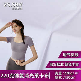 现货批发锦氨消光尼龙莱卡经编40D弹力布泳装面料健身运动舞蹈服