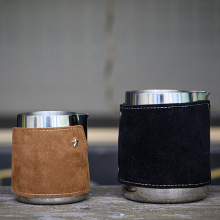 新款304不锈钢拉花杯花缸咖啡皮套奶泡隔热时尚打奶杯保温