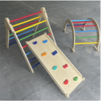 Marco de escalada para bebés transfronterizo de madera maciza tobogán interior para niños combinación de tobogán de cama de entrenamiento de integración sensorial para bebés