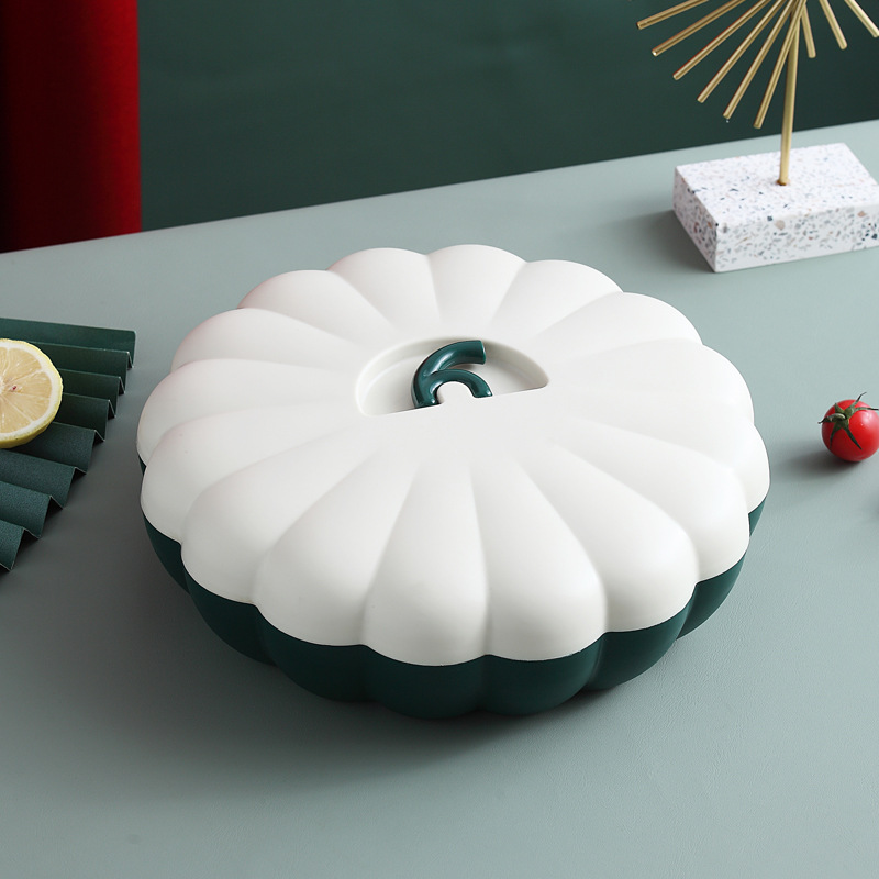 Creativo plato de fruta de calabaza vacaciones sala de estar mesa de café caja de dulces hogar caja de fruta seca año nuevo snack caja de almacenamiento con tapa image 9