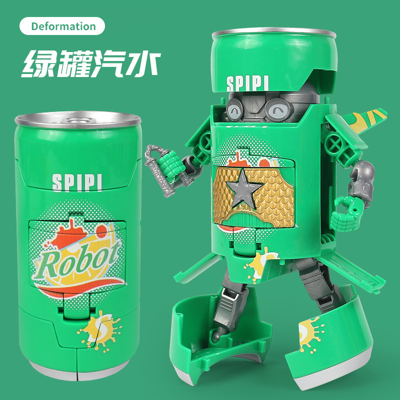 Star steel WK-82 deformation soda samurai boy gift robot model ornaments drink jar mecha toy