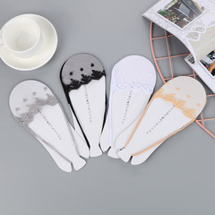 Creative invisible boat socks for women, fashionable lace socks with shallow mouth, ultra-thin, summer foot anti-slip sock covers