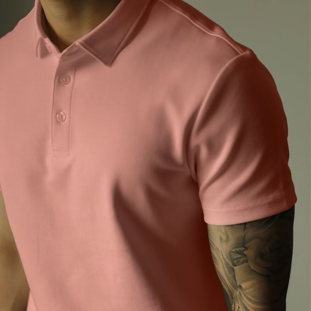 Camiseta de polo con cuentas de seda de hielo americano Camiseta de trabajo de manga corta delgada de manga corta para hombre Camisa de Paul de viaje informal de negocios