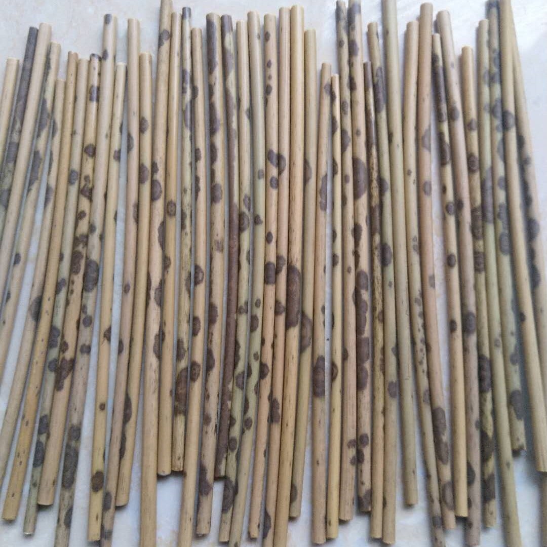 特细小口径斑竹黑湘妃扇柄功夫茶席配件烟杆制品原料扇子其他